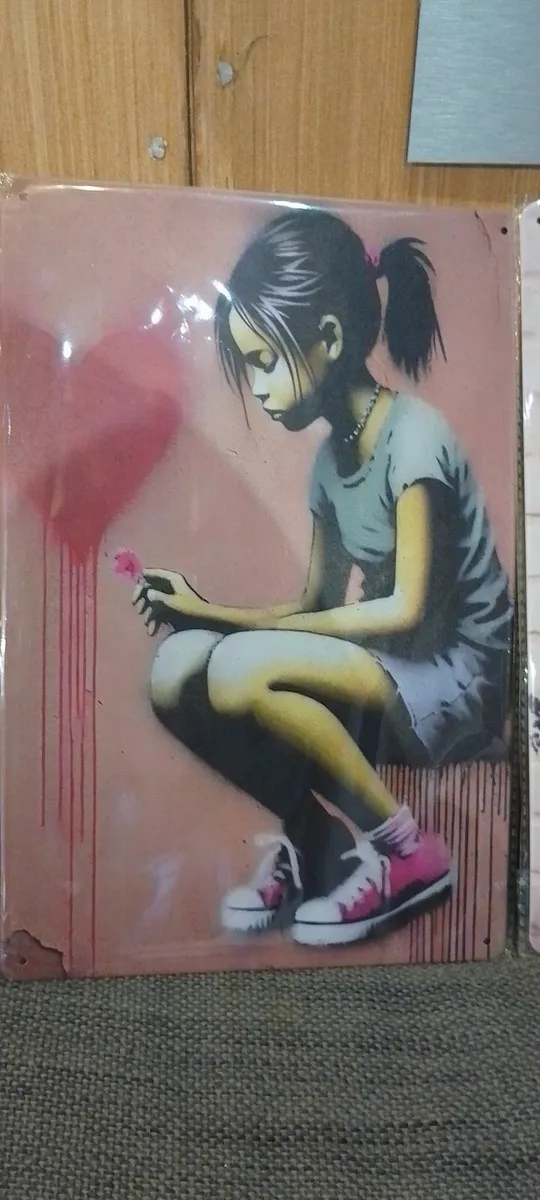 Metal Wall Art * Print * Girl Heart  Not  Ban k sy - Image 2