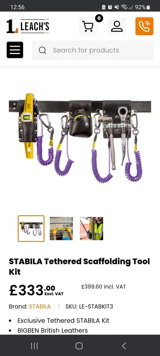 Scaffolding tool belt with tethers - Image 1