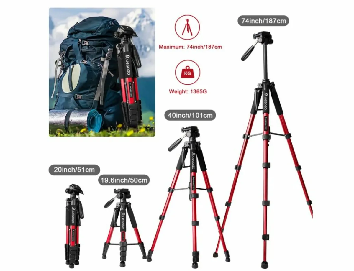 74-inch / 188cm Aluminium Tripod for Mobile Phone - Image 2