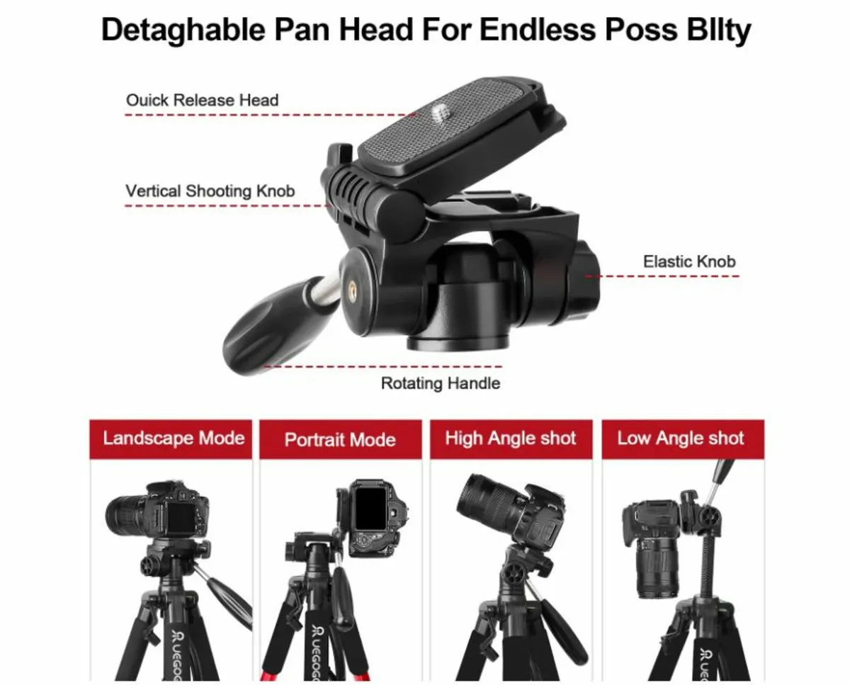 74-inch / 188cm Aluminium Tripod for Mobile Phone - Image 4