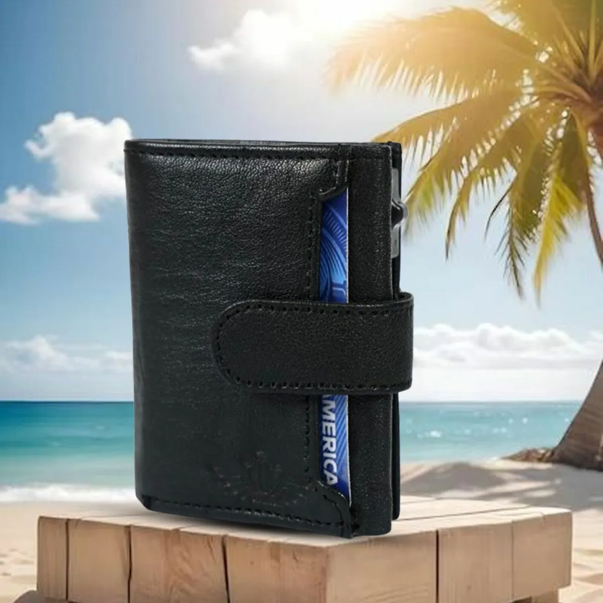 RFID Card Case – Slim Leather Pop-Up Wallet | RFID - Image 2