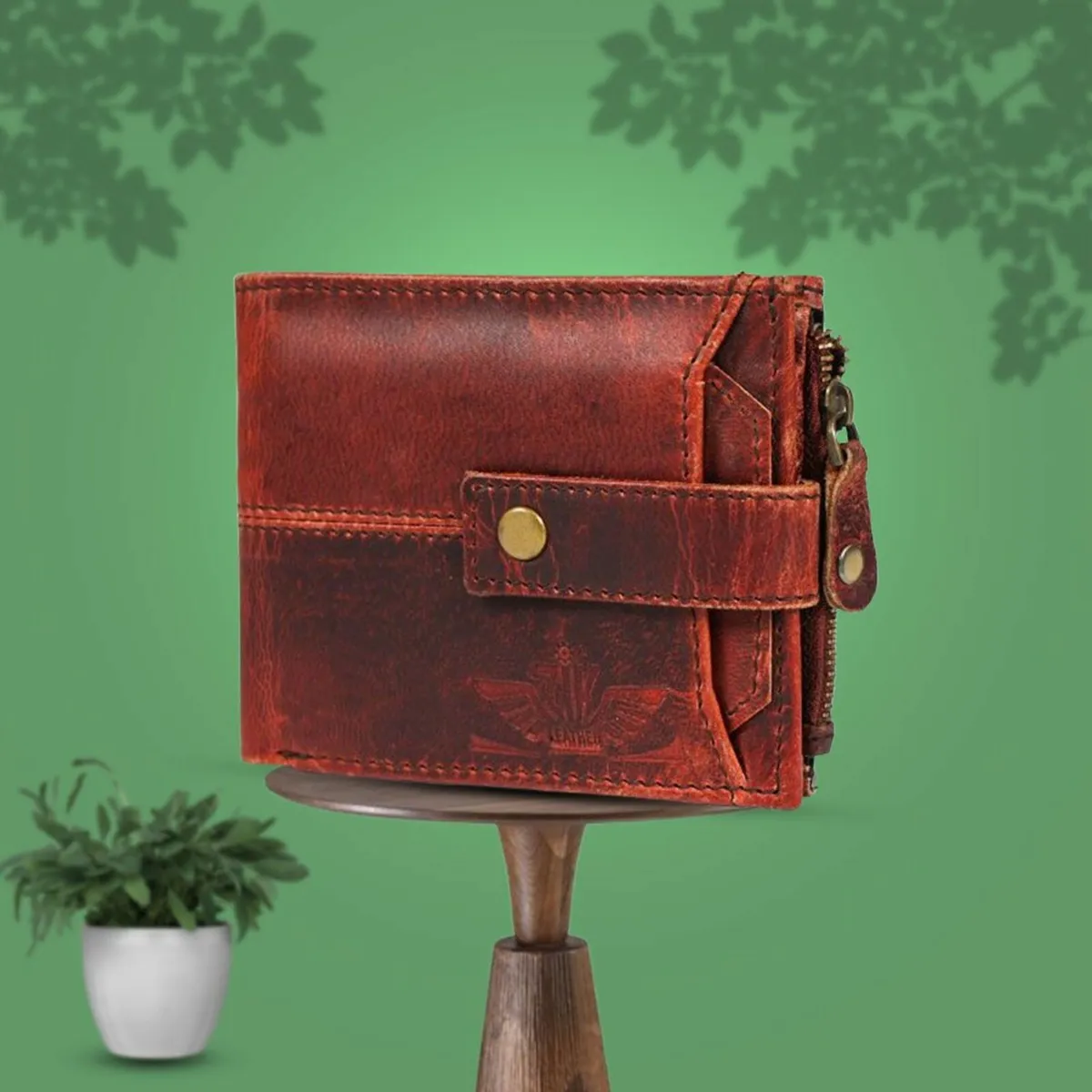 RFID Blocking Leather Wallet Bifold Card Holder - Image 1