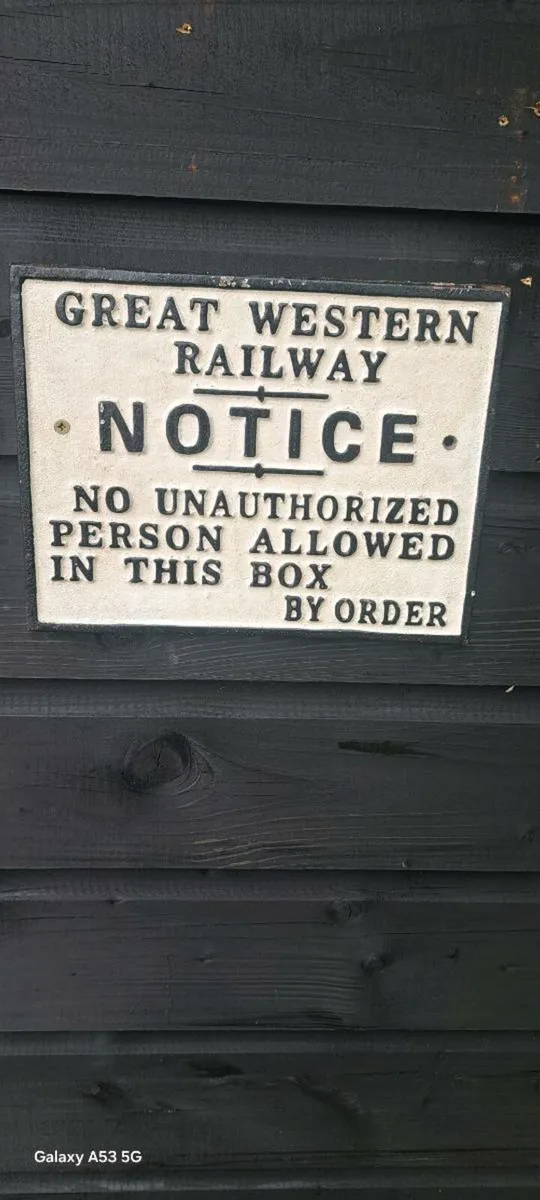 Railway cast iron sign
