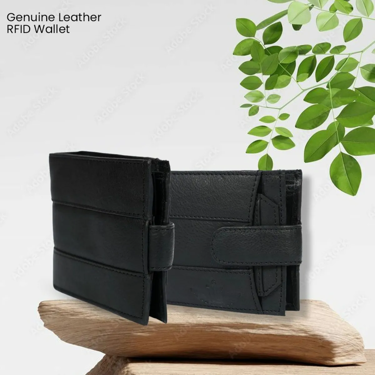 RFID Blocking  Leather Wallet  Bifold Card Holder - Image 3
