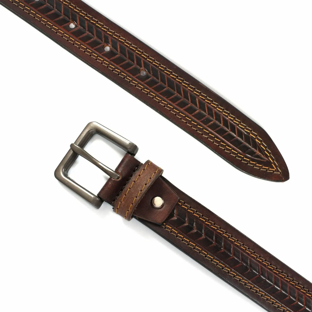 Genuine Leather Classic Handmade Men’s Belt - Image 3