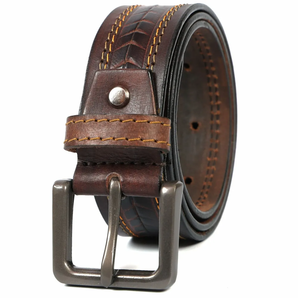 Genuine Leather Classic Handmade Men’s Belt - Image 2