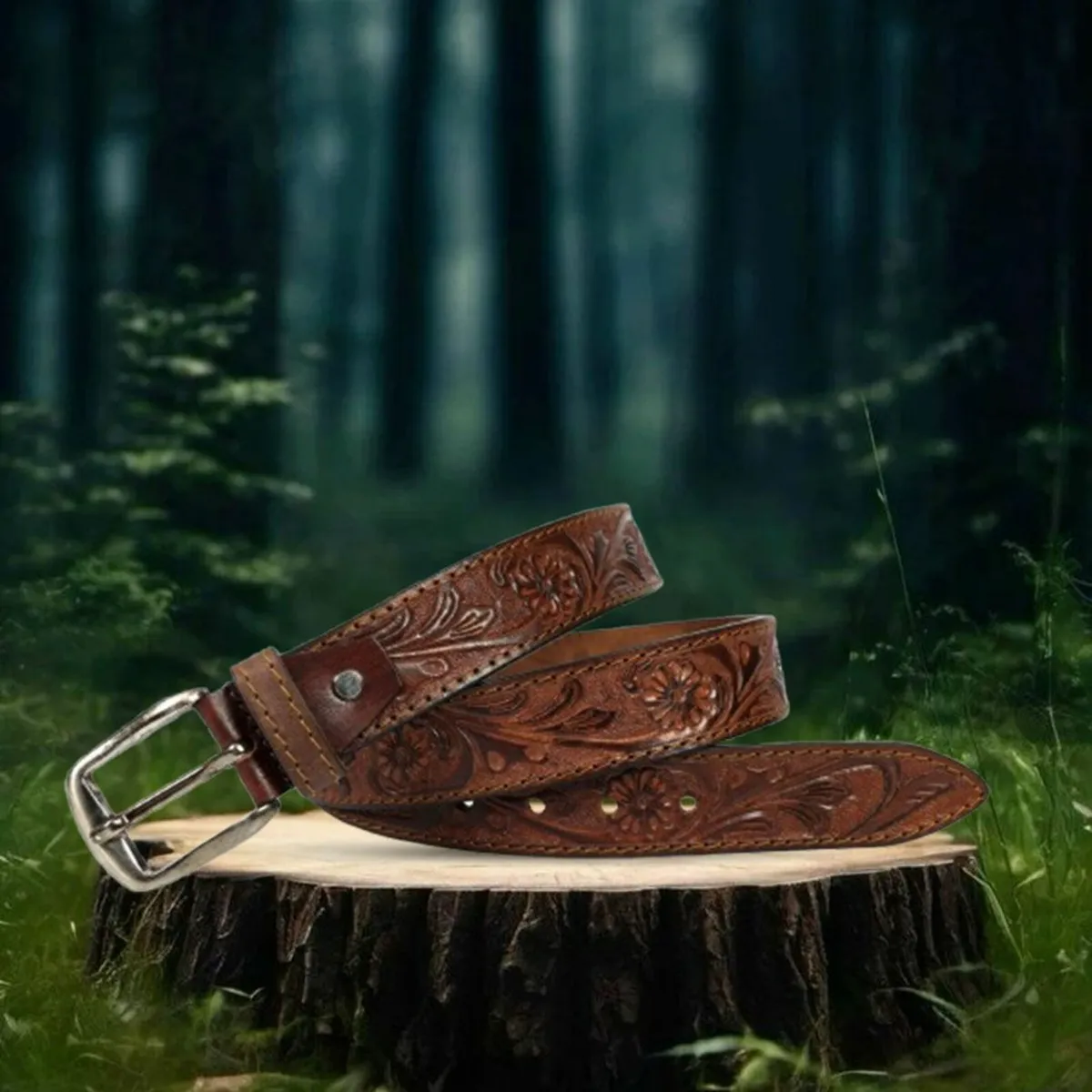 Genuine Leather Classic Handmade Men’s Belt - Image 3