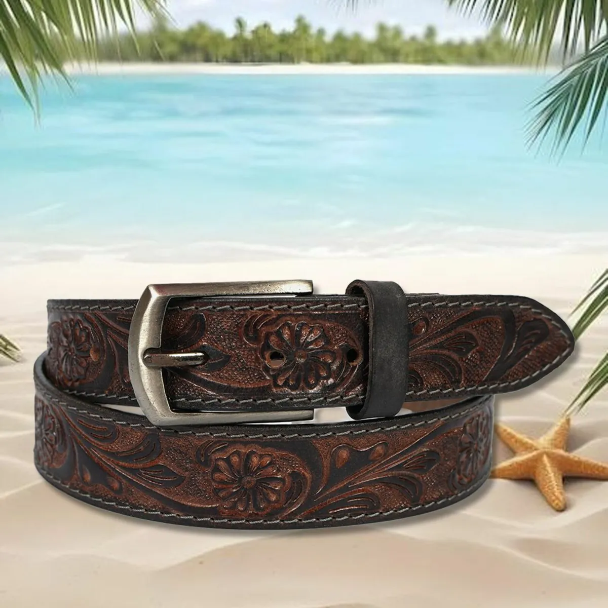 Genuine Leather Classic Handmade Men’s Belt - Image 2