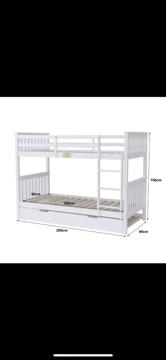 Wooden bunk bed with hidden extra sleep - Image 4