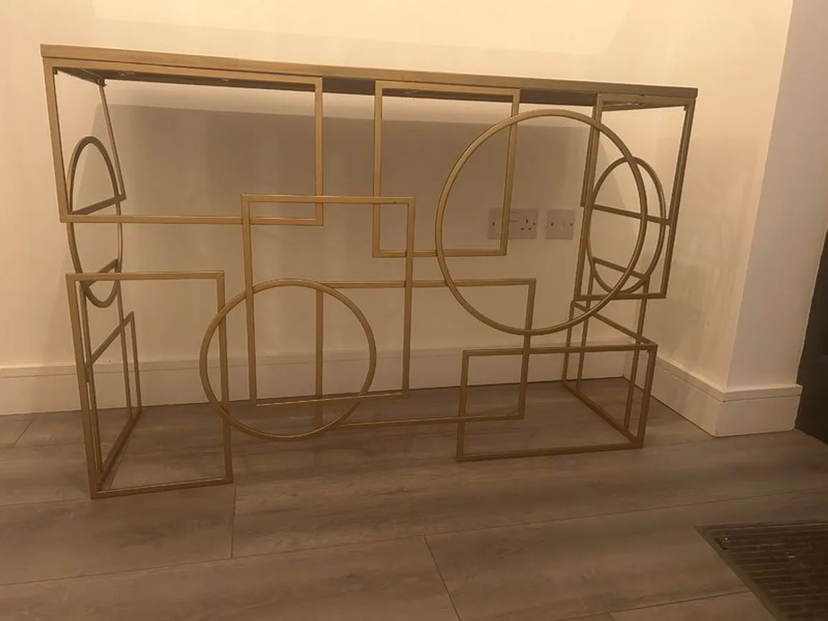 Gold art deco-style console table - Image 1