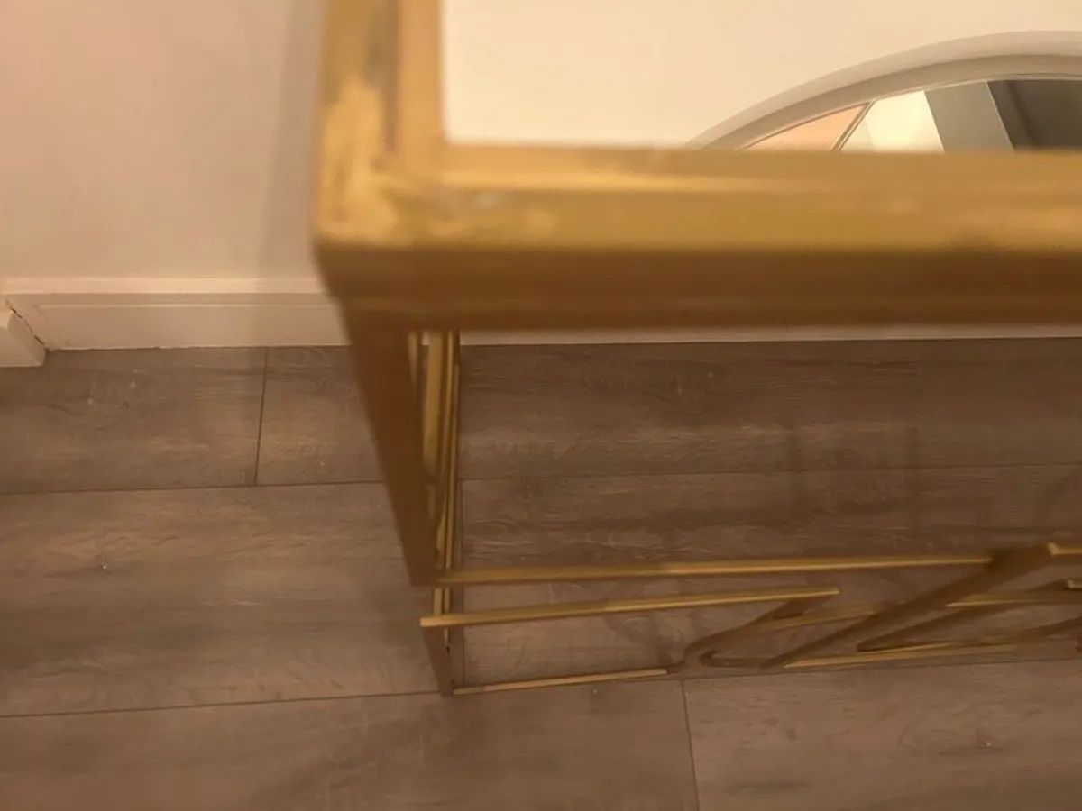 Gold art deco-style console table - Image 4