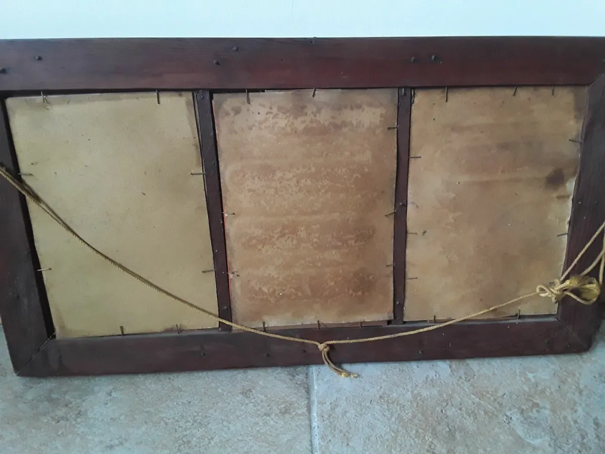 Very old antique mirror picture on either side - Image 4