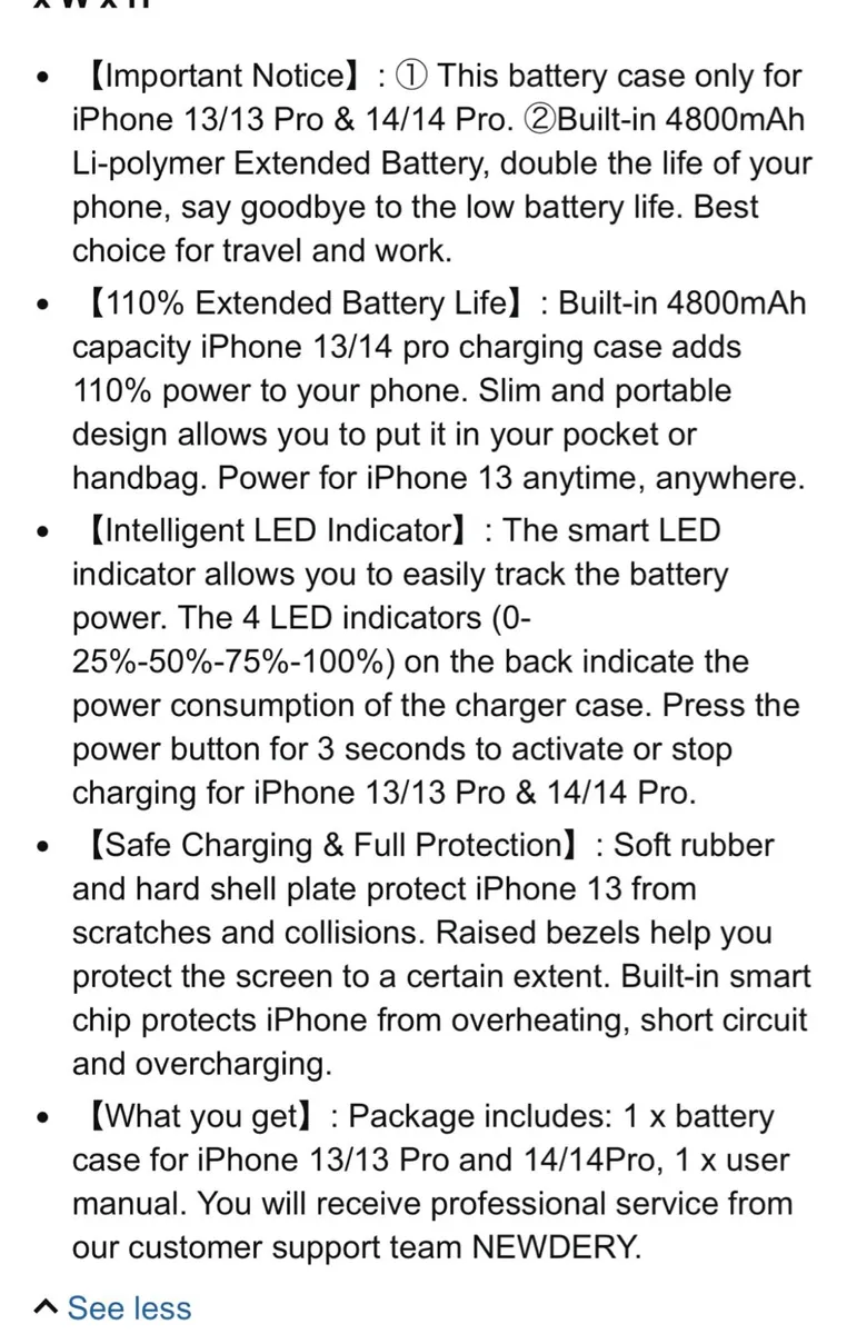 iPhone 13,13pro,14,14pro NEWDERY battery case - Image 4