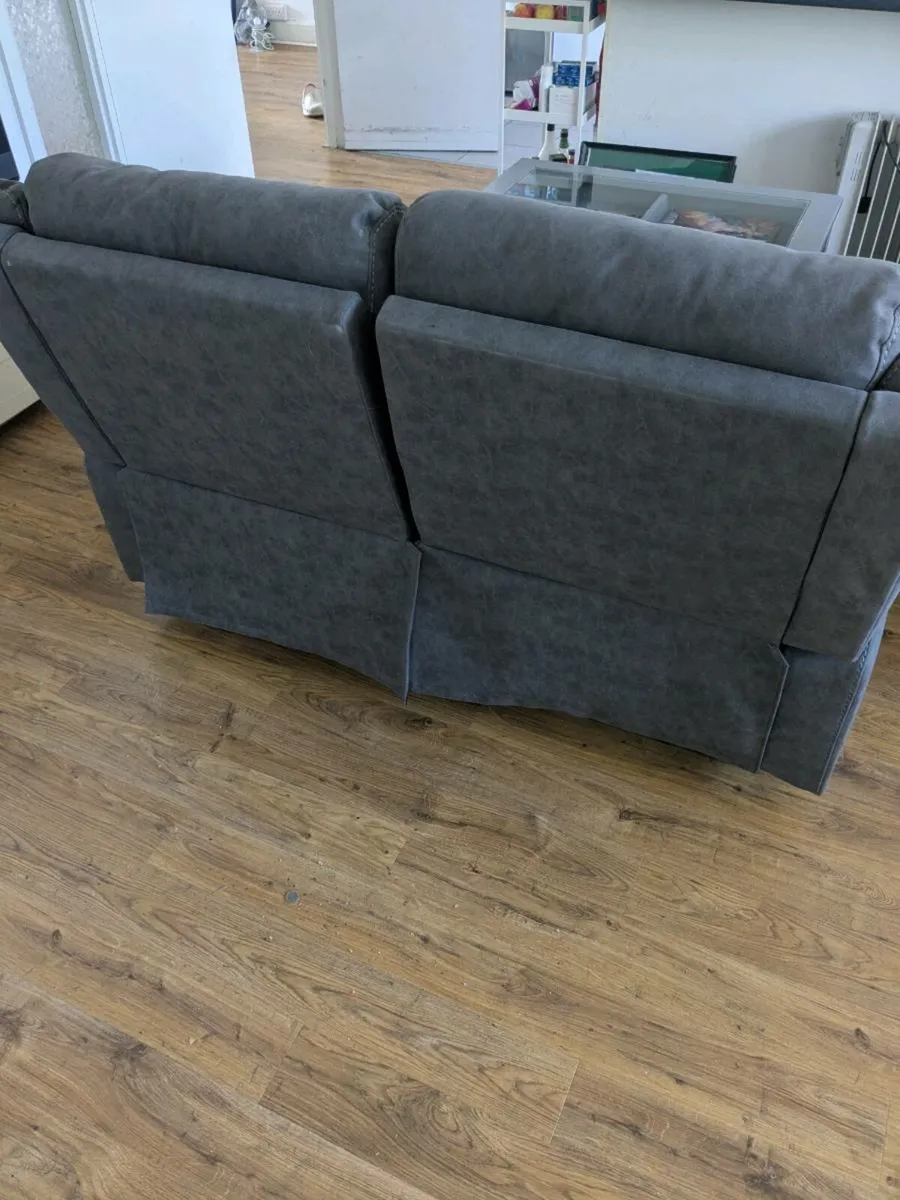 Two seater charcoal recliner sofa - Image 2