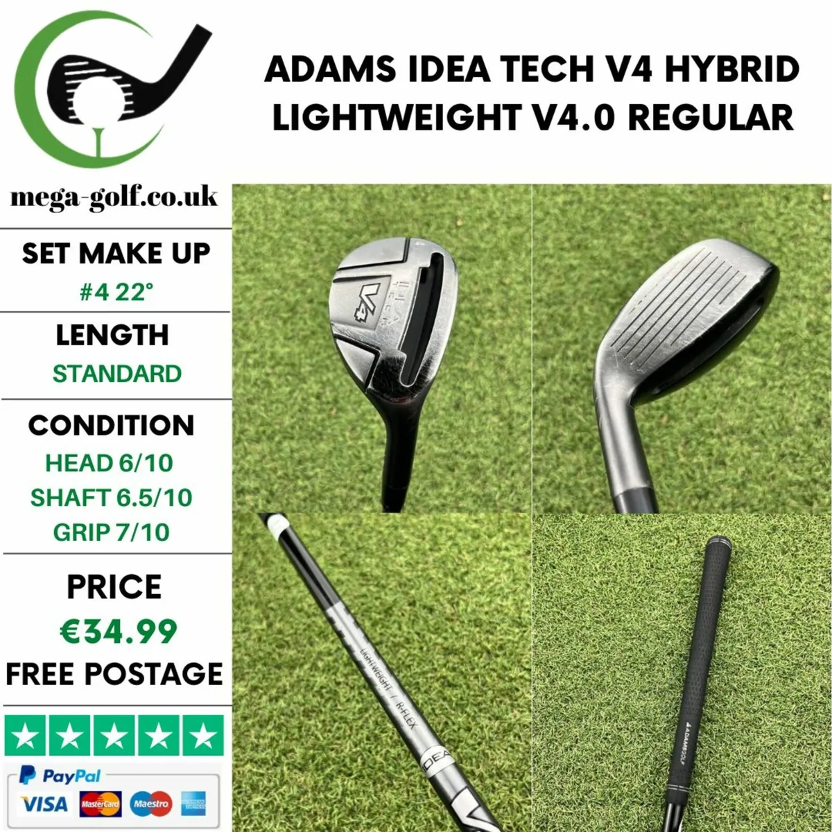 ADAMS IDEA TECH V4 HYBRID / #4 22° / REGULAR - Image 1