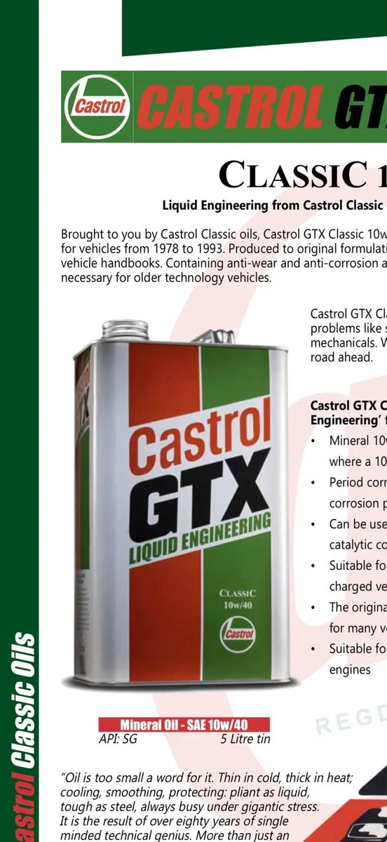 Castrol Classic Oils - Image 3