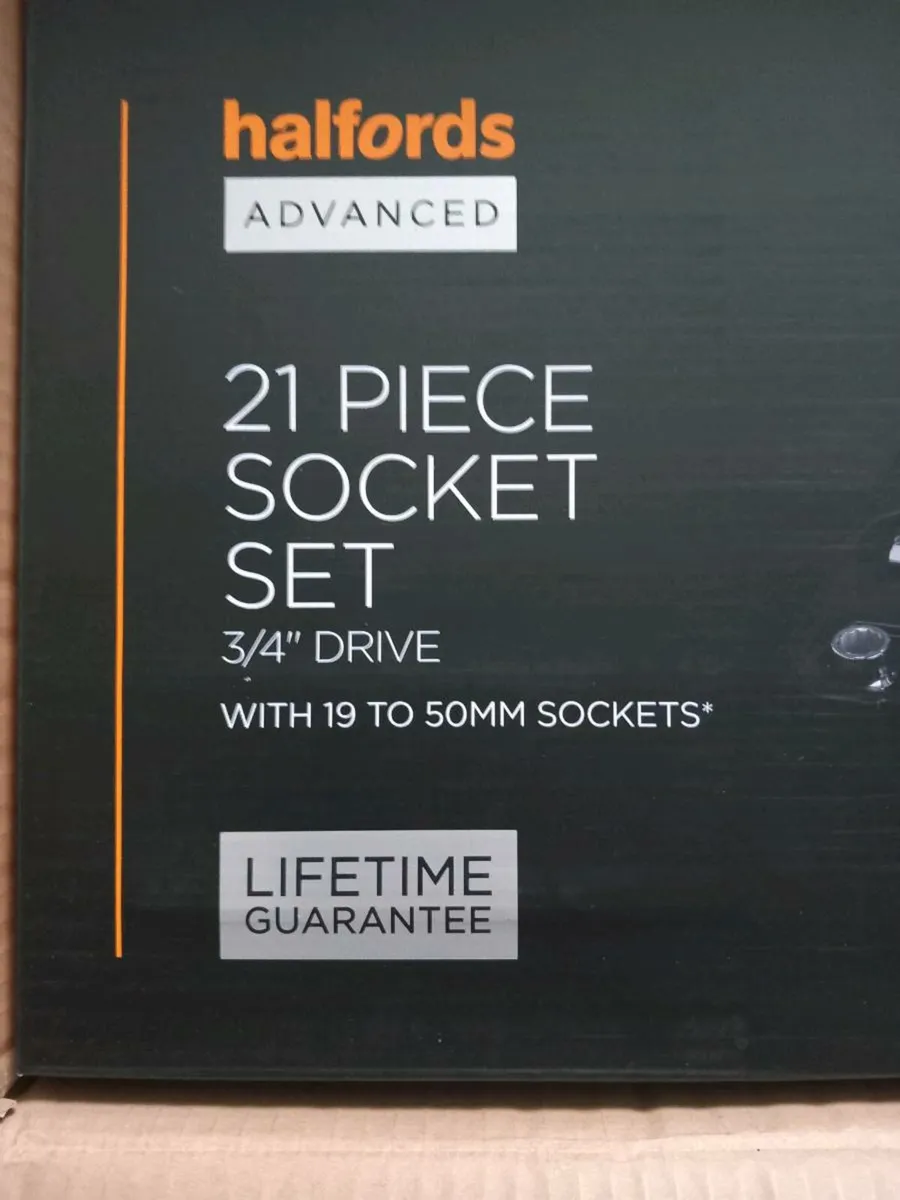 Halfords 3/4 drive 21pce socket set new in box - Image 2