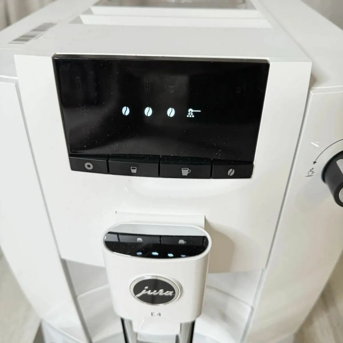 Jura E4 Automatic Coffee Machine Piano White - Image 1