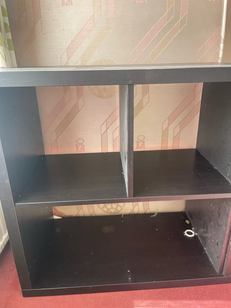 Black office desk and shelves - Image 1