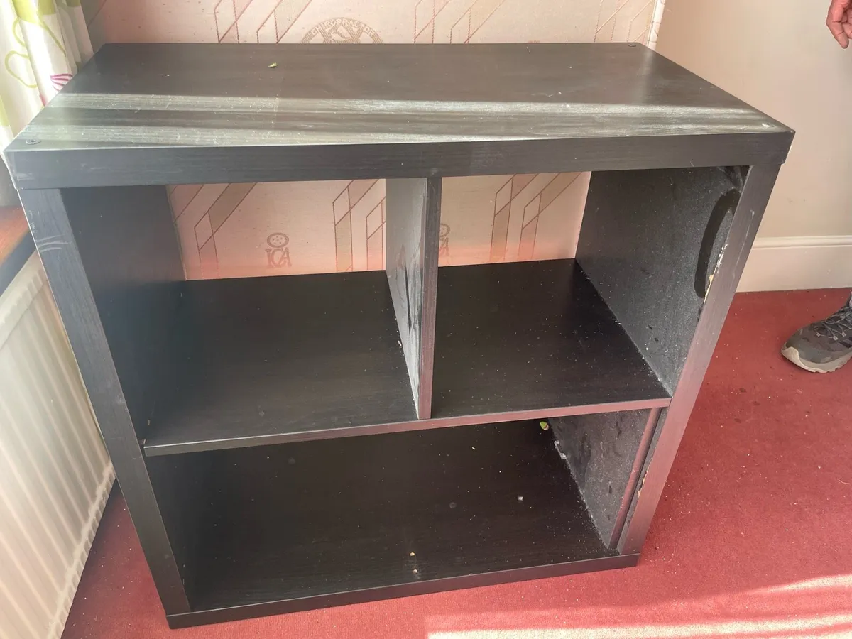 Black office desk and shelves - Image 2