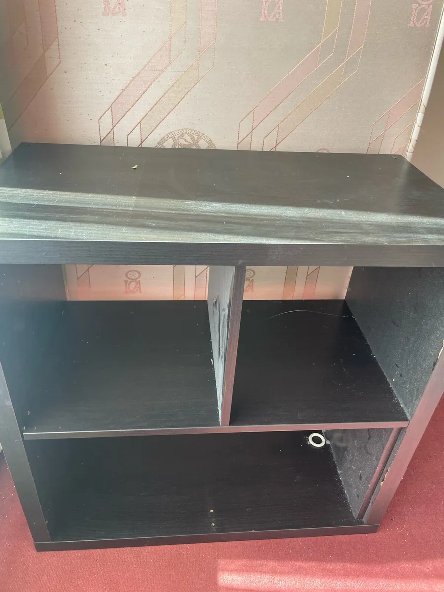 Black office desk and shelves - Image 3