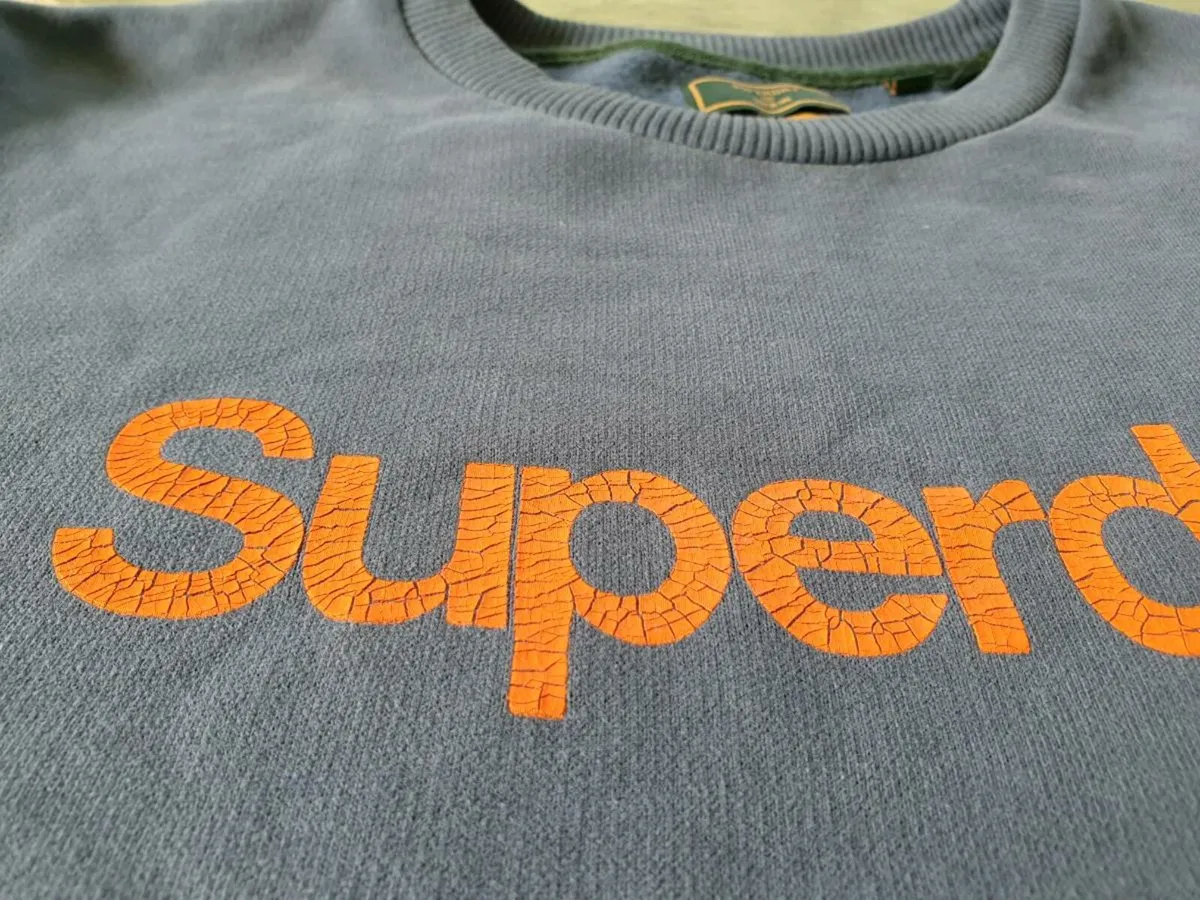 Superdry Brand Logo Sweatshirt Jumper Large Blue - Image 3