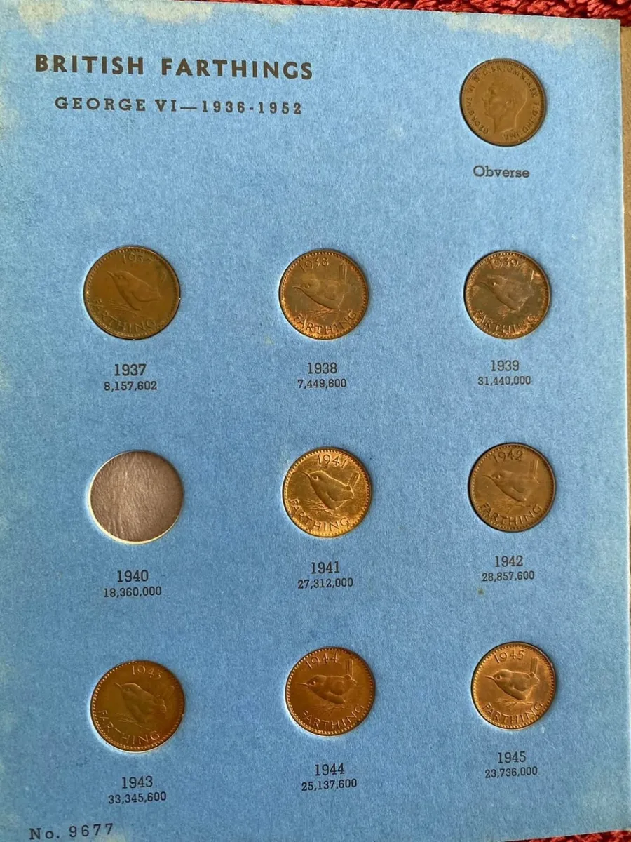 Old British farthings  coins - Image 3