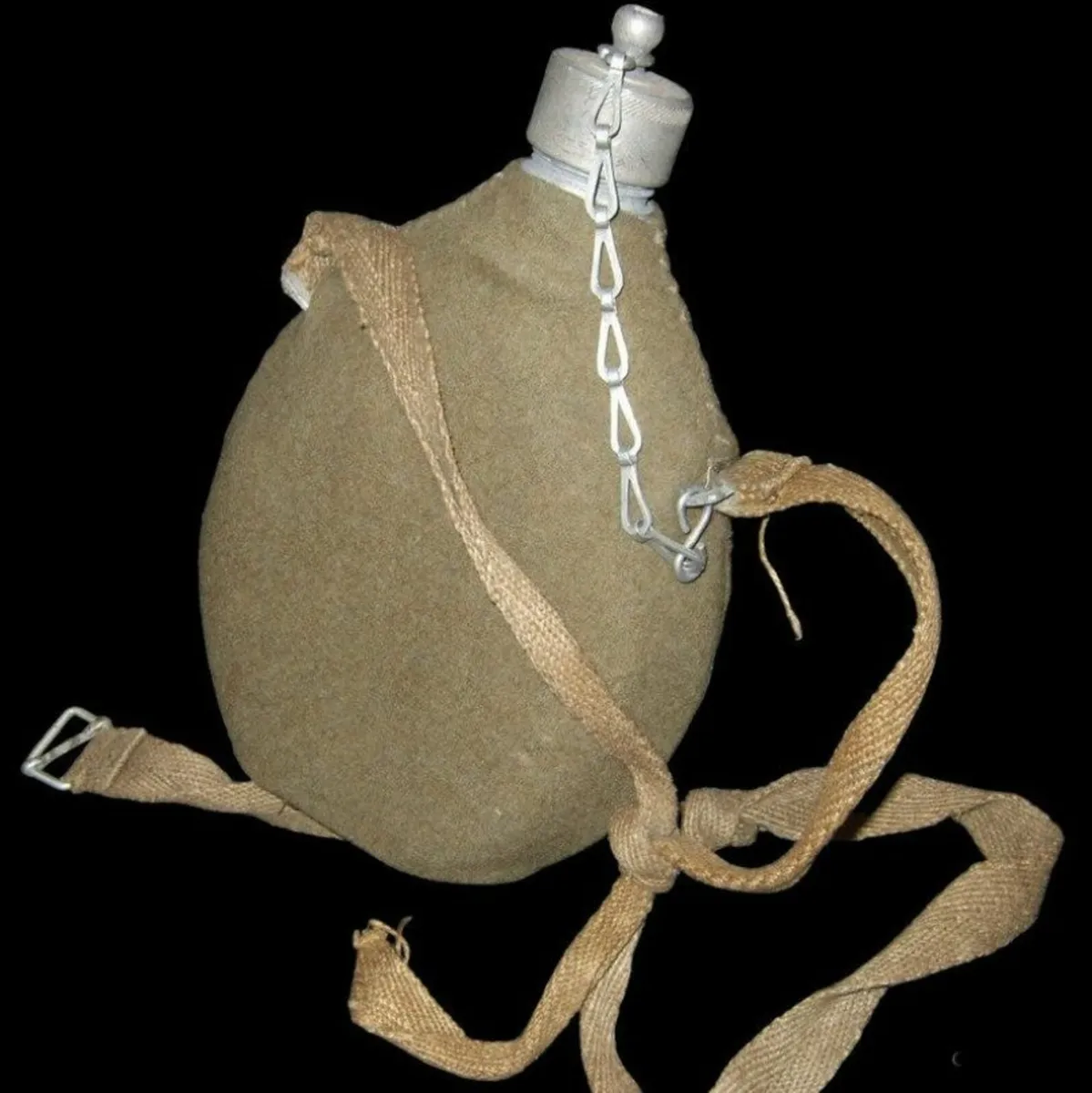 WWII Canteen with Original Wool Carrying Case - Image 2