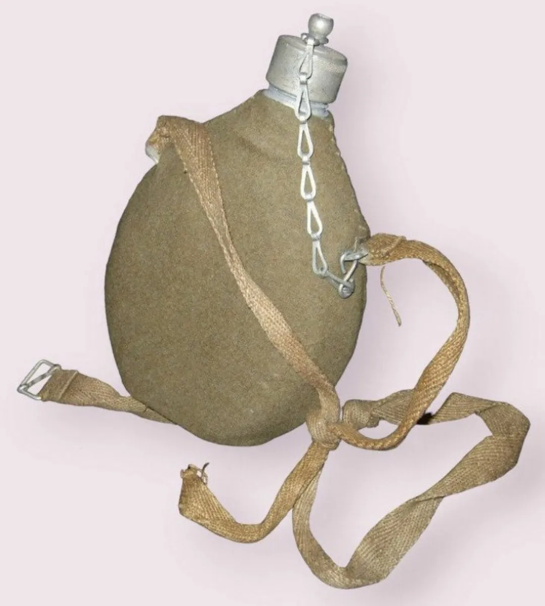 WWII Canteen with Original Wool Carrying Case - Image 1
