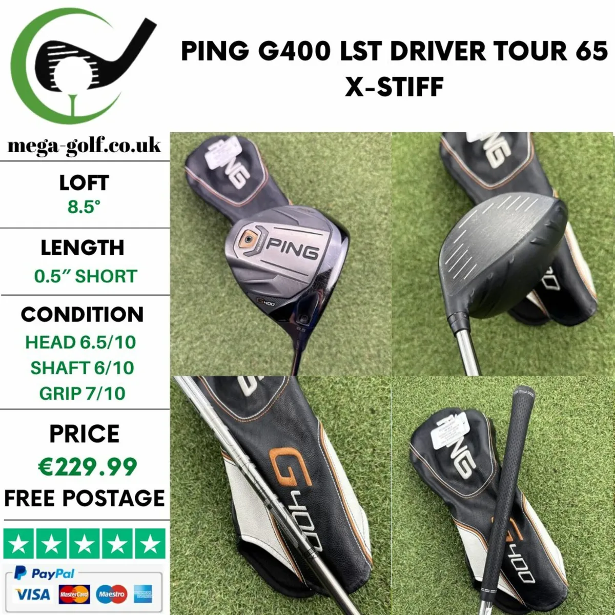 PING G400 LST DRIVER / 8.5° / TOUR 65 X-STIFF - Image 1