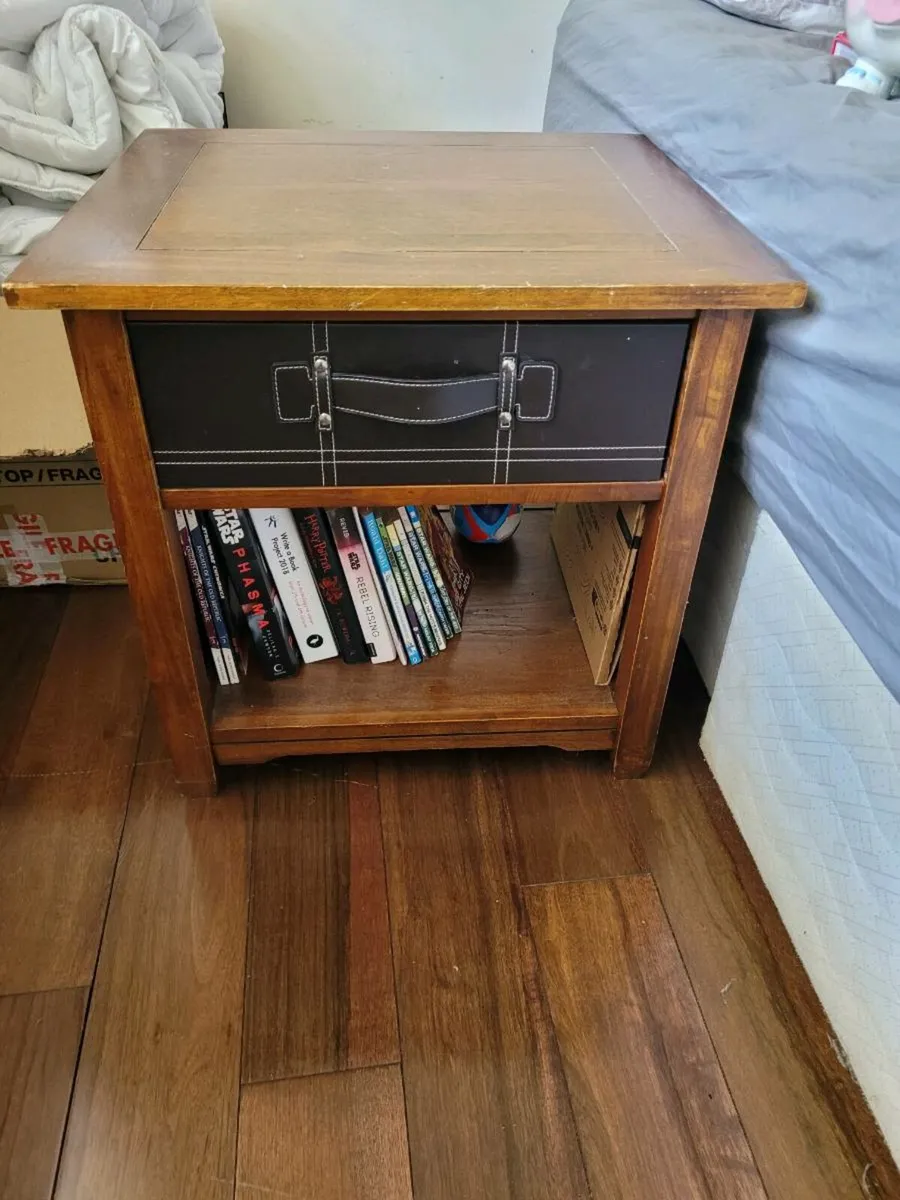 Pair of Solid Wood Bedside Lockers - Image 1