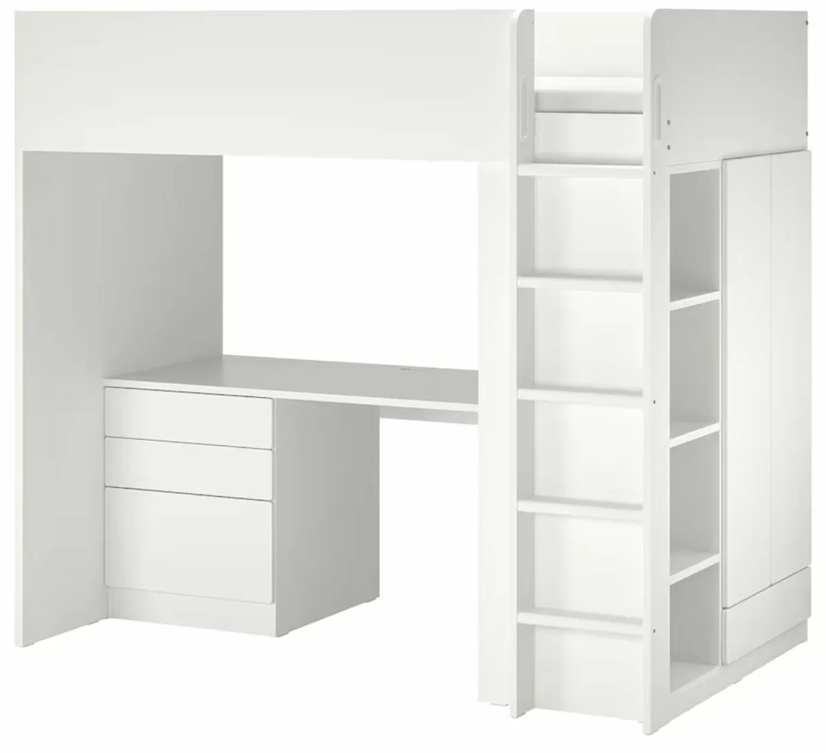 Ikea SMASTAD Loft bed, white desk with drawer