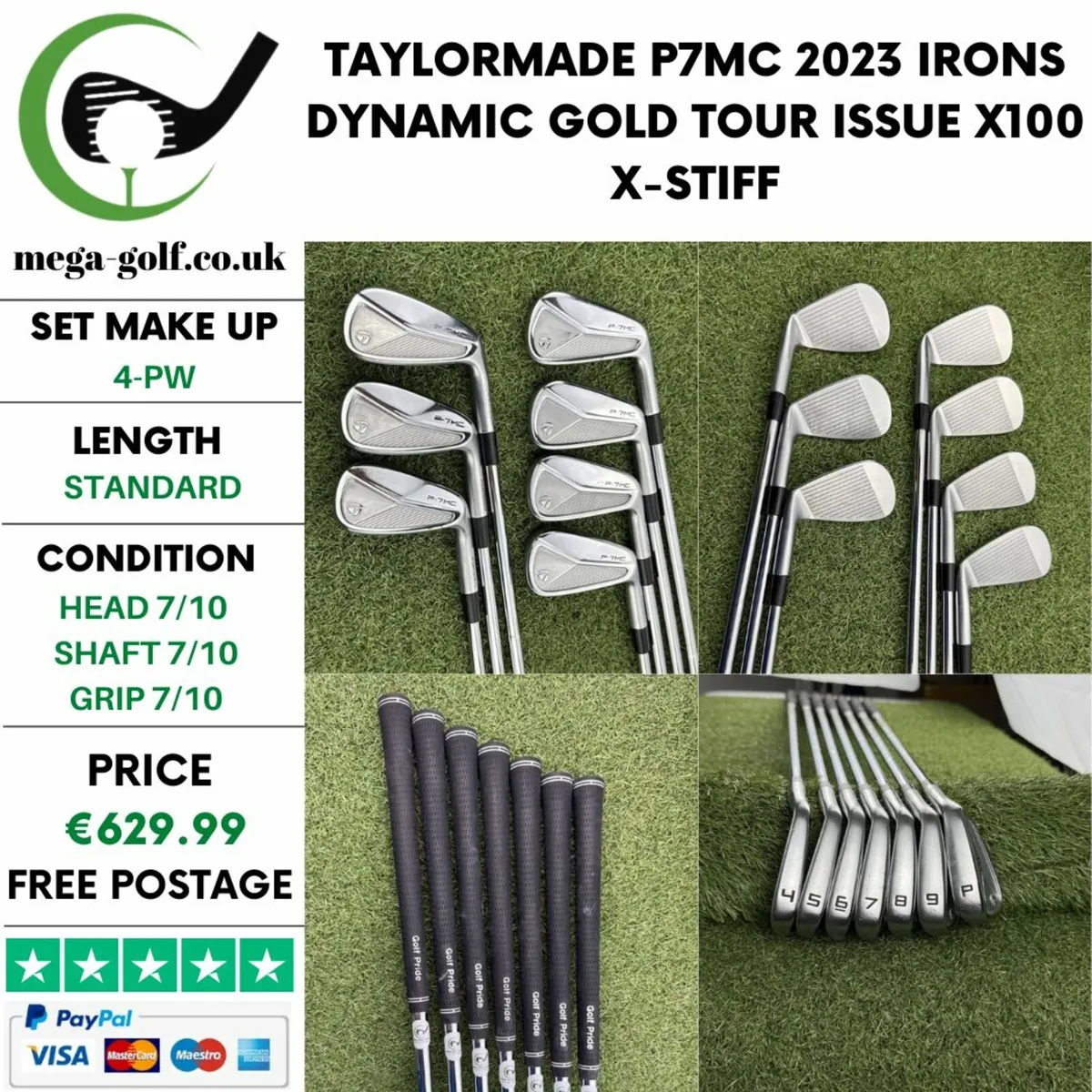 TAYLORMADE P7MC 2023 IRONS / 4-PW / X-STIFF - Image 1