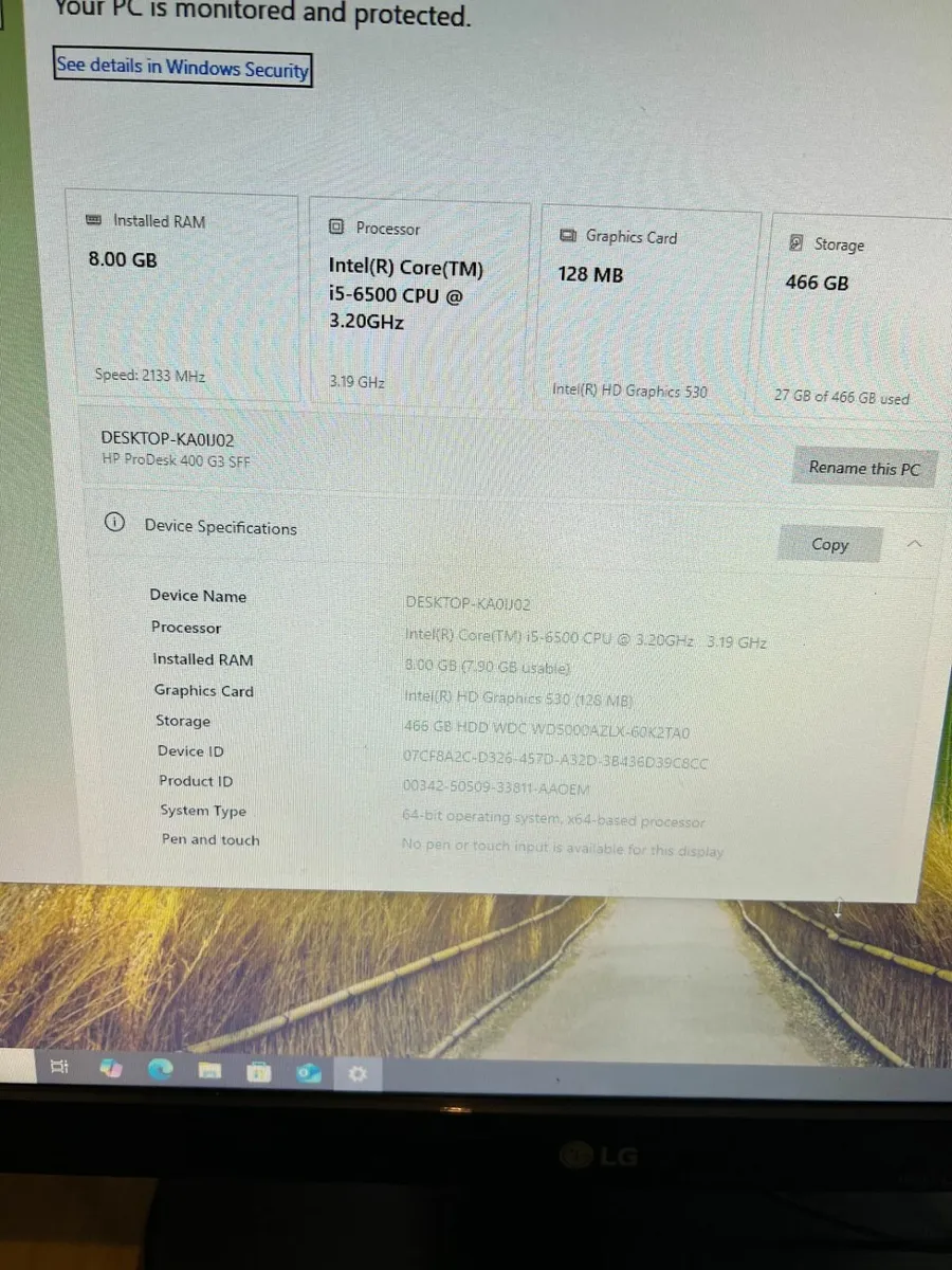 PC Setup Home Office Study HP i5 8gb 500gb - Image 2