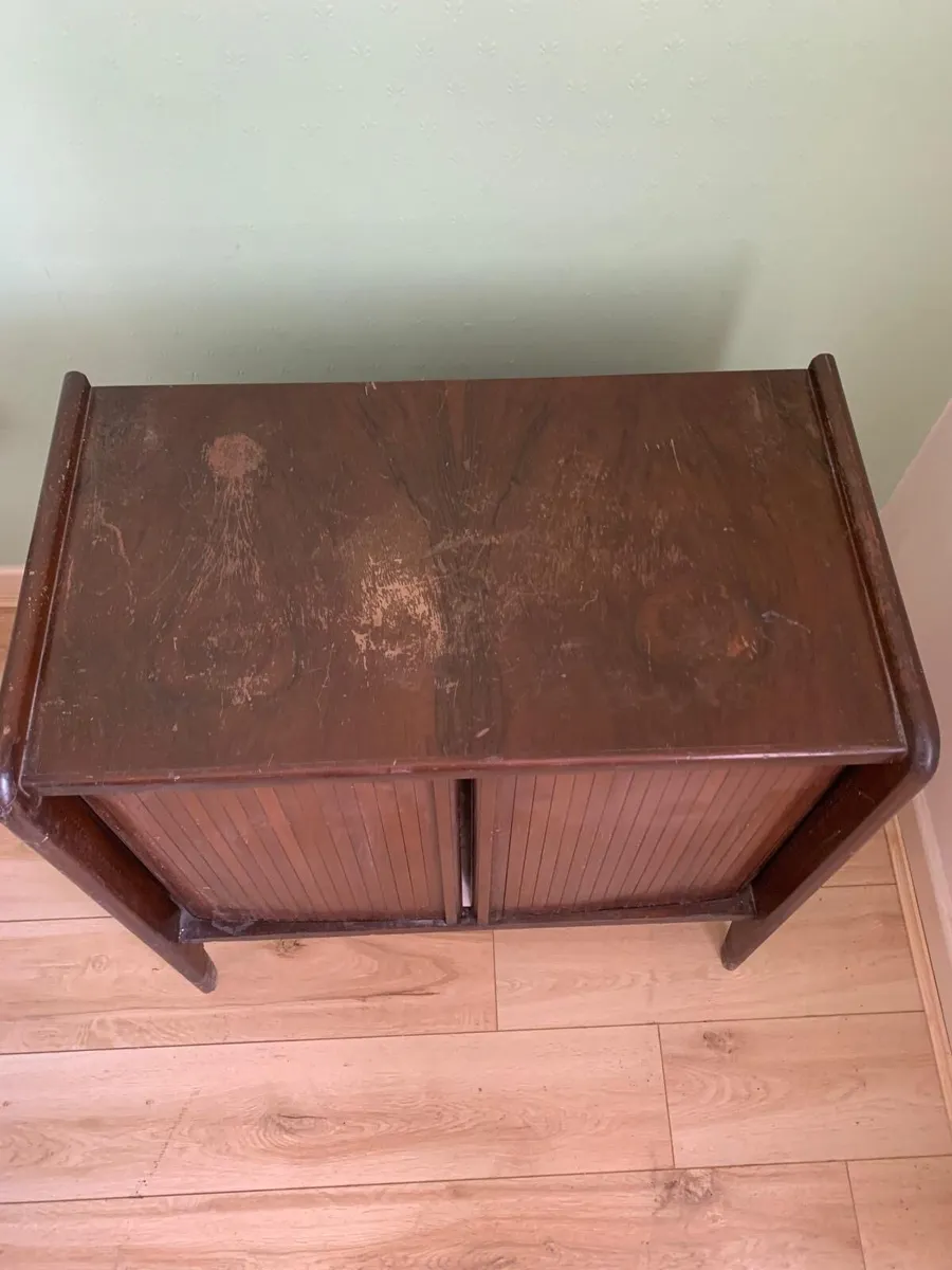 Antique Tambour Door Cabinet - Image 2