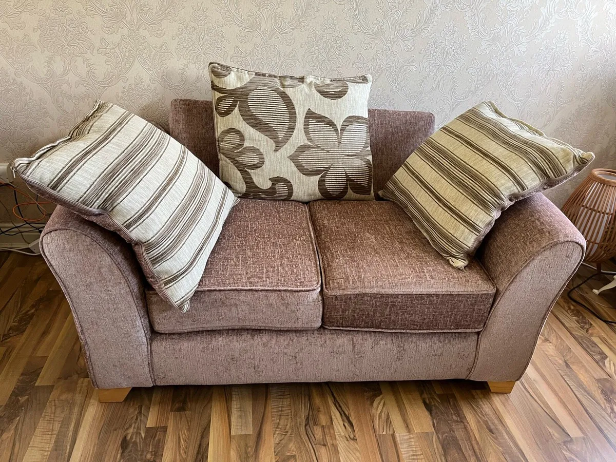 For Sale: Mink Brown Sofa set &Faux Rug - Image 2