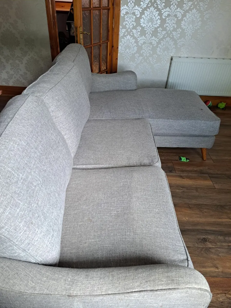 Grey Fabric Sofa - Image 1