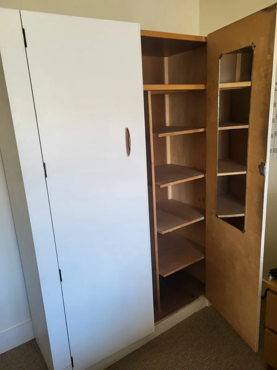 Wooden White Wardrobe - Image 1