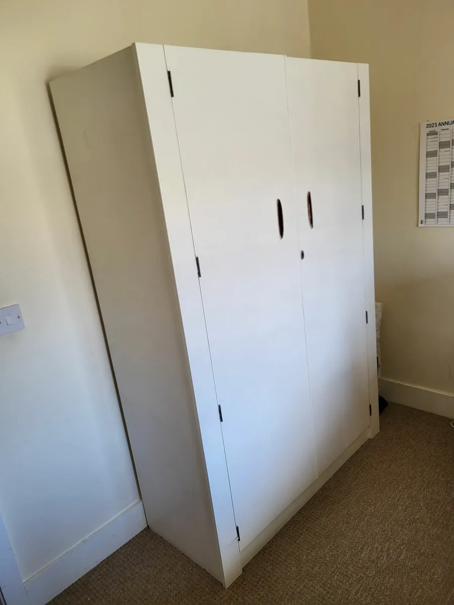 Wooden White Wardrobe - Image 2