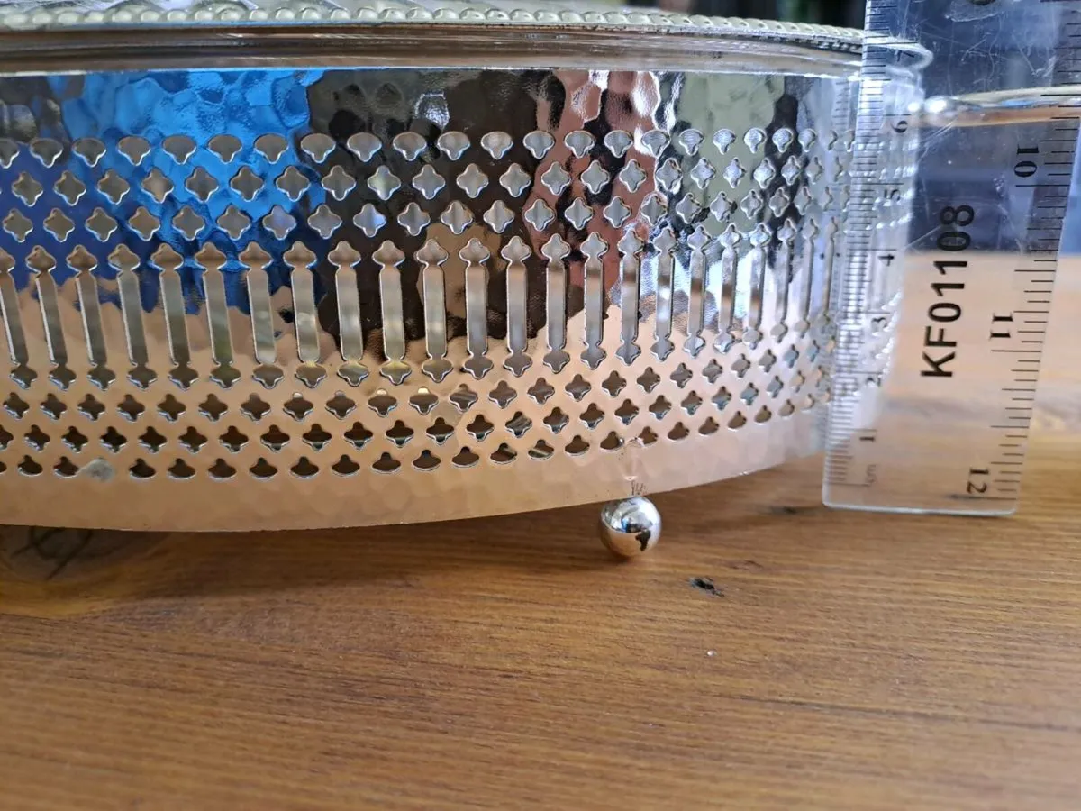 Silver and glass oval serving dish - Image 3