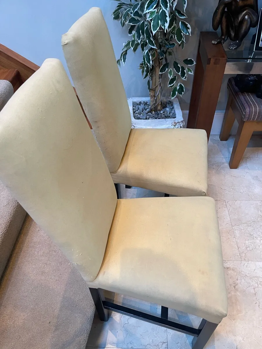 2 x Solid Padded Wooden Dining Chairs - Deliver - Image 2