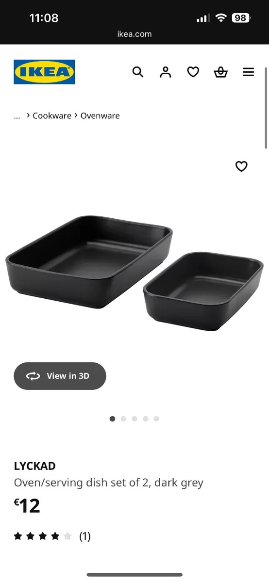Black ovenware set/baking dishes from IKEA - Image 2