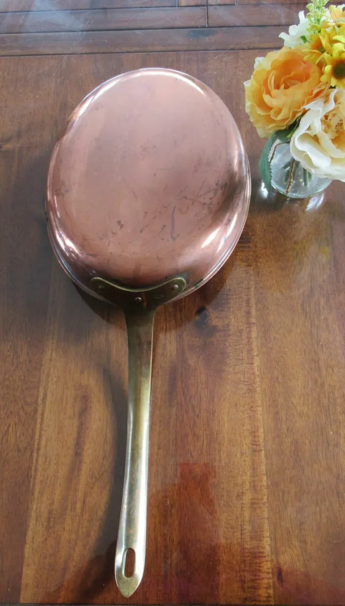 copper Tapiol frying skillet pan antique vintage - Image 3