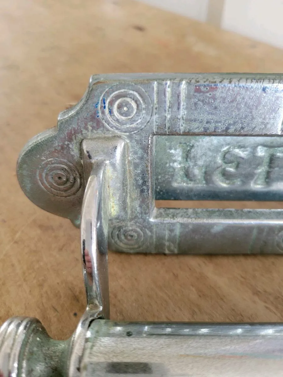 Vintage Chrome Letterbox and Door Knocker - Image 2
