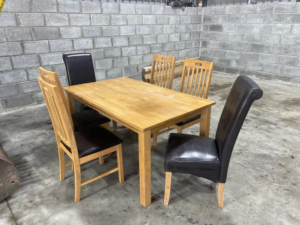 Dining room table and chairs (glass tops) - Image 2