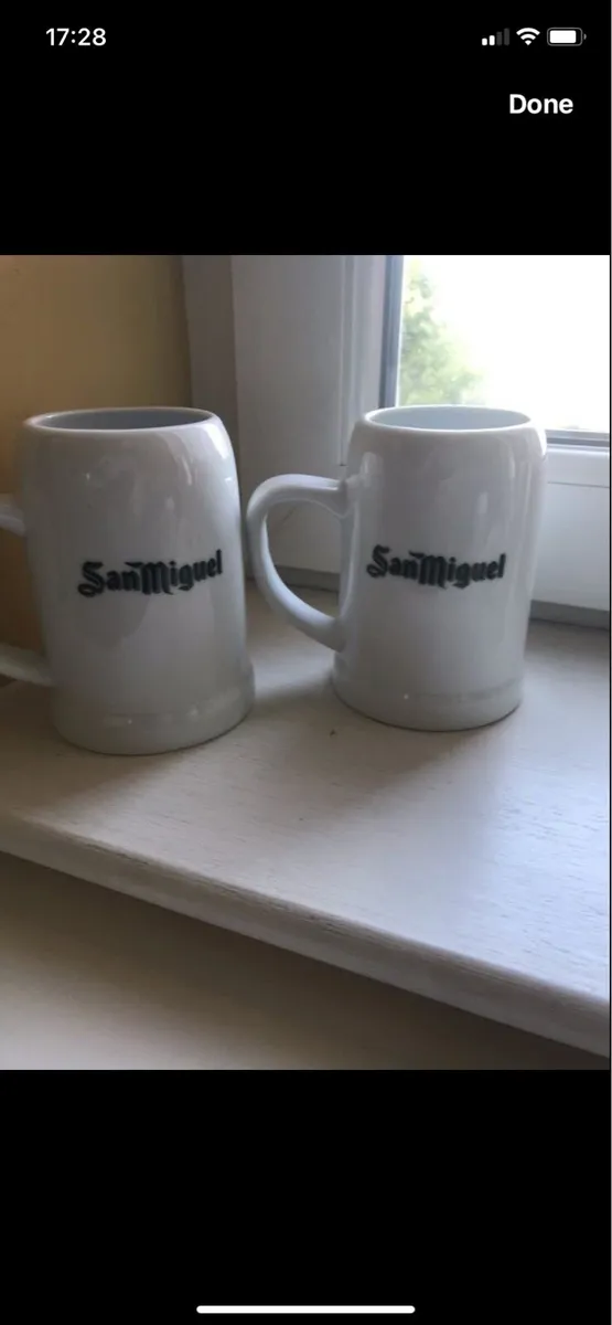San Miguel ceramic Tankards (2) - Image 1