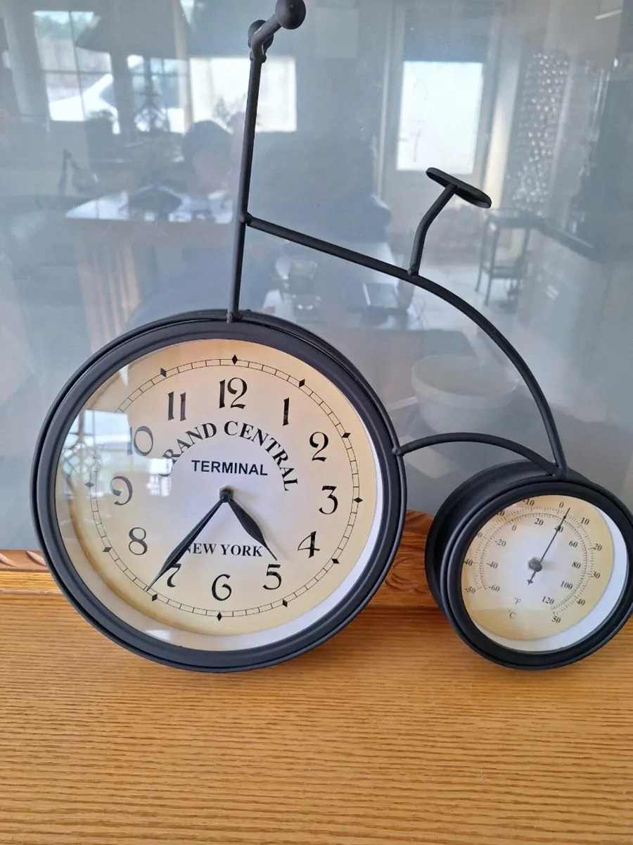 Penny farthing clock and thermometer - Image 2
