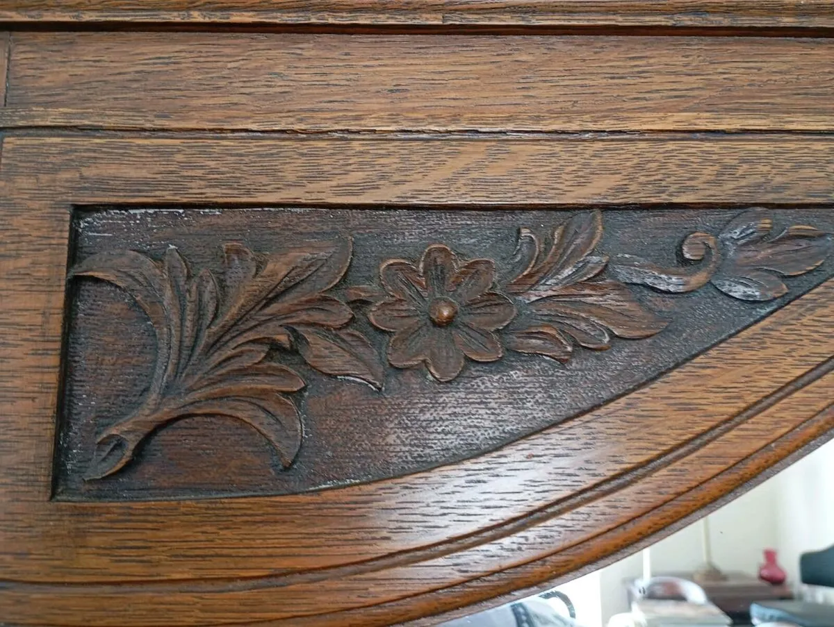 Antique Oak Sideboard - Image 4