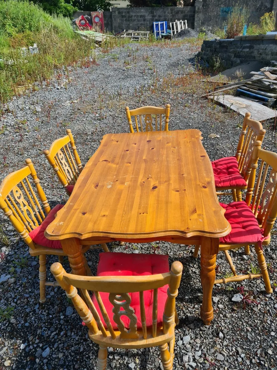 Large Kitchen Table with 6 chairs delivery locally - Image 1