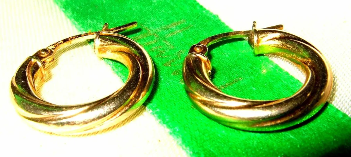 Vintage Hallmarked 9ct Gold Hoops - Image 2
